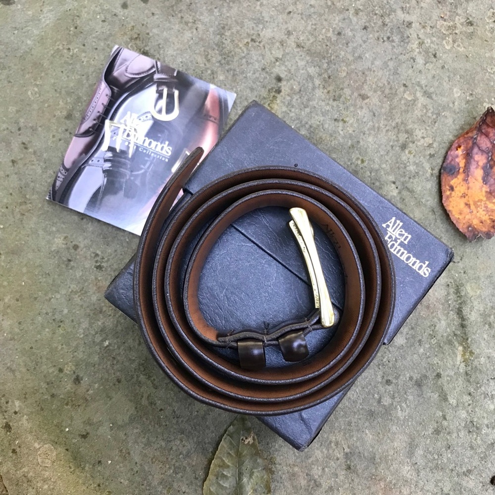 ALLEN EDMONDS Brown Dress Belt 36